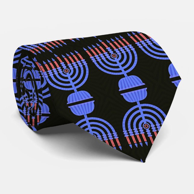Pop Art Menorah Tie (Rolled)