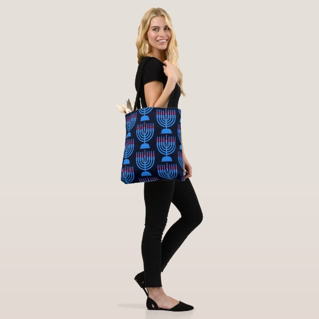 Pop Art Menorah Tote Bag (On Model)