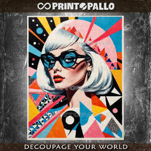 Pop Art Mid Century woman with fashion eyeglasses Tissue Paper