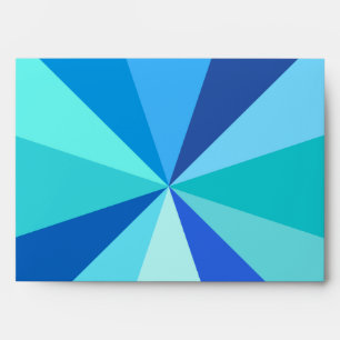 Pop Art Modern 60s Funky Geometric Rays in Blue Envelopes