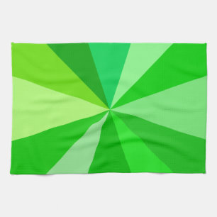Pop Art Modern 60s Funky Geometric Rays in Green Tea Towel