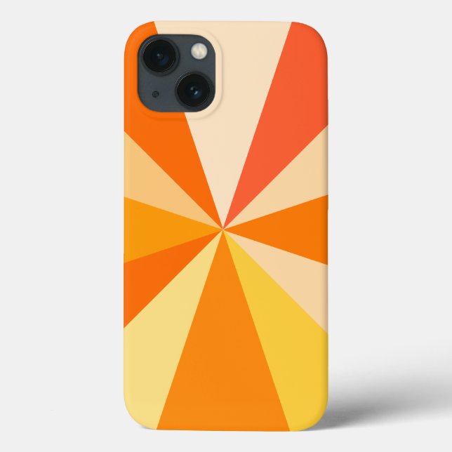 Pop Art Modern 60s Funky Geometric Rays in Orange Case-Mate iPhone Case (Back)