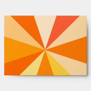Pop Art Modern 60s Funky Geometric Rays in Orange Envelopes