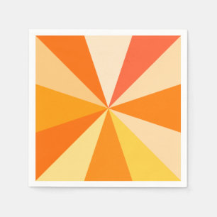 Pop Art Modern 60s Funky Geometric Rays in Orange Napkin