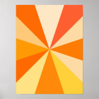Pop Art Modern 60s Funky Geometric Rays in Orange