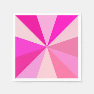 Pop Art Modern 60s Funky Geometric Rays in Pink Napkin