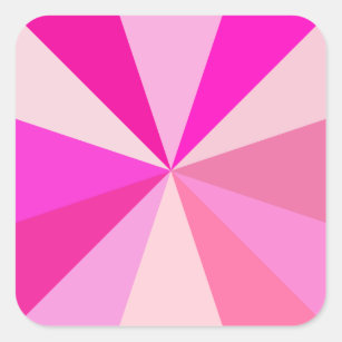 Pop Art Modern 60s Funky Geometric Rays in Pink Square Sticker