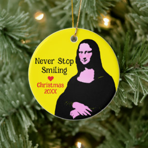 Pop Art Mona Lisa Art Lover Ceramic Ornament