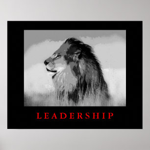Pop Art Motivational Leadership King Lion Poster