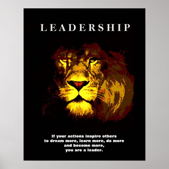 Pop Art Motivational Leadership Lion Poster (Front)