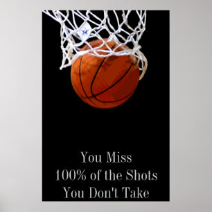 Pop Art Motivational Quote Basketball Door Poster