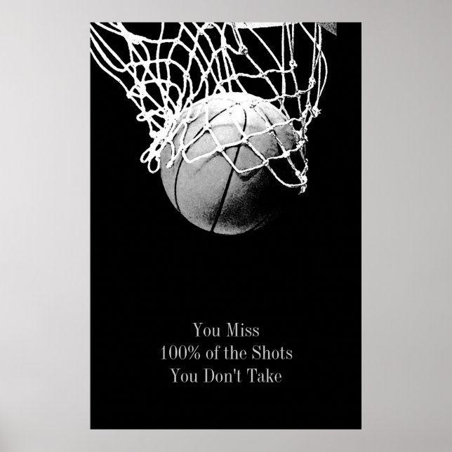 Pop Art Motivational Quote Basketball Poster (Front)
