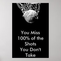 Pop Art Motivational Quote Basketball Poster