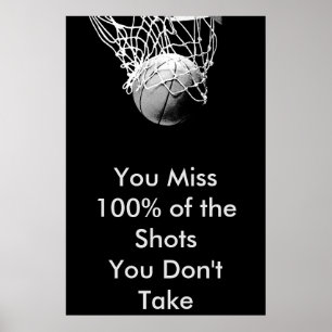 Pop Art Motivational Quote Basketball Poster