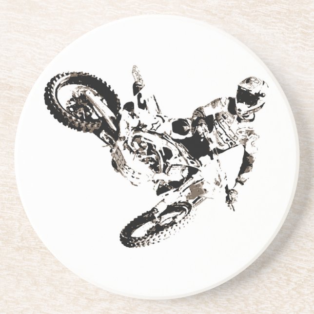 Pop Art Motocross Motorcyle Sport Coaster (Front)