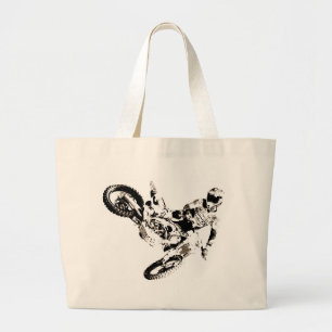 Pop Art Motocross Motorcyle Sport Large Tote Bag