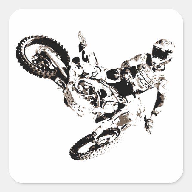 Pop Art Motocross Motorcyle Sport Square Sticker (Front)