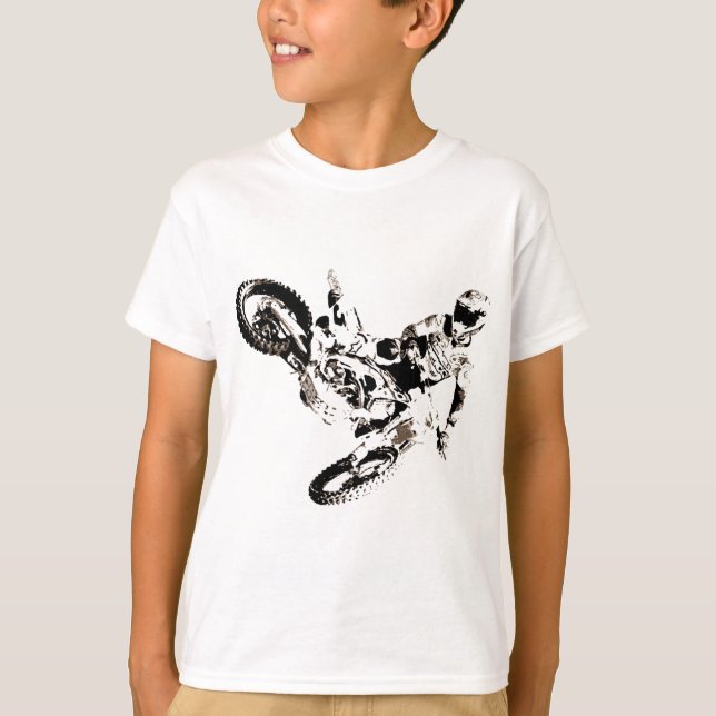 Pop Art Motocross Motorcyle Sport T-Shirt (Front)