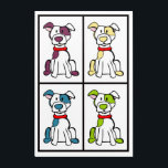 Pop Art Mutt / Bully Breed<br><div class="desc">Cute, colourful dog drawing that I turned into this print. Mutt / Bully Breed</div>