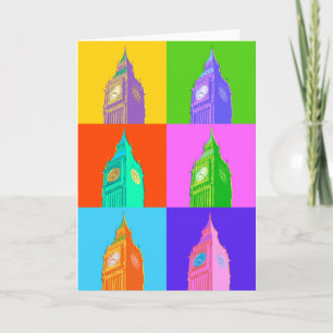 Pop Art Neon Big Ben Card