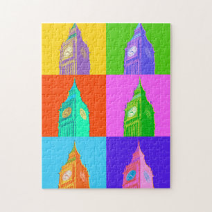 Pop Art Neon Big Ben Jigsaw Puzzle