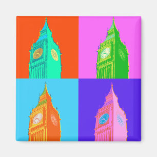 Pop Art Neon Big Ben Magnet
