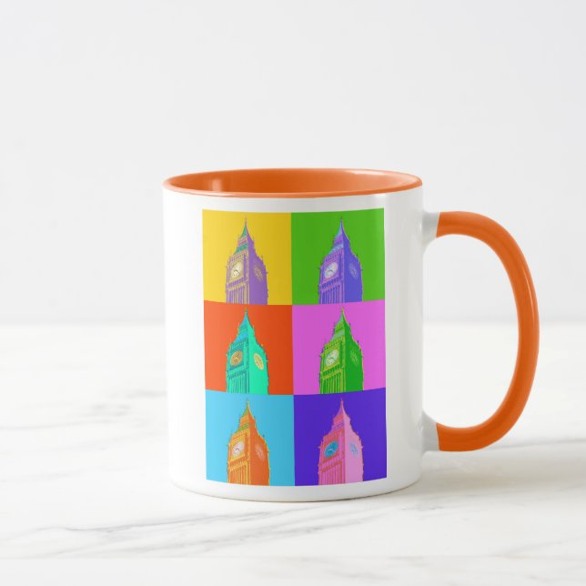 Pop Art Neon Big Ben Mug (Right)