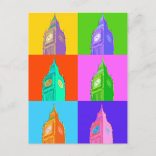 Pop Art Neon Big Ben Postcard