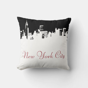 Pop Art New York City Panorama Poster Cushion