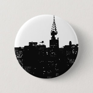 Pop Art New York Silhouette 6 Cm Round Badge