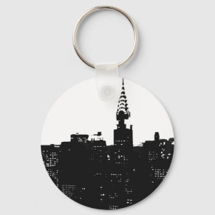 Pop Art New York Silhouette Key Ring