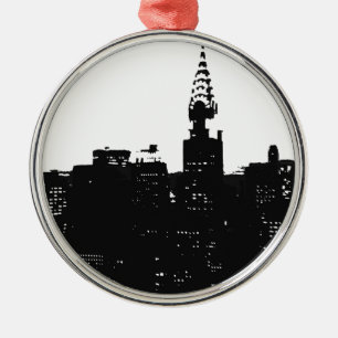 Pop Art New York Silhouette Metal Tree Decoration