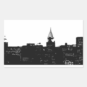 Pop Art New York Silhouette Rectangular Sticker