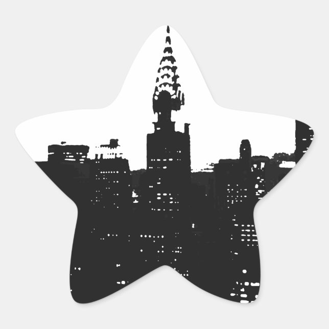 Pop Art New York Silhouette Star Sticker (Front)