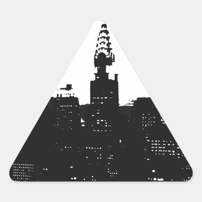 Pop Art New York Silhouette Triangle Sticker (Front)