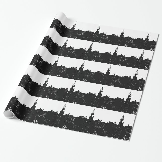 Pop Art New York Silhouette Wrapping Paper (Unrolled)