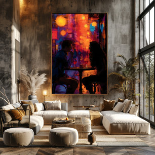 Pop Art: Night Romantic Encounter Photo Print