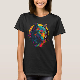 Pop Art Night Wolf Moon Wilderness T-Shirt