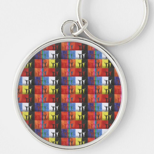 Pop art no.1 by Yeshaya Dank - unity & harmony Key Ring (Front)