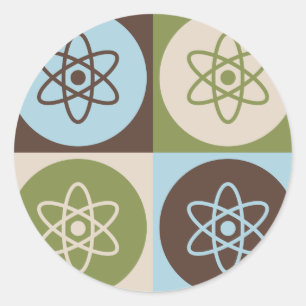 Pop Art Nuclear Physics Classic Round Sticker