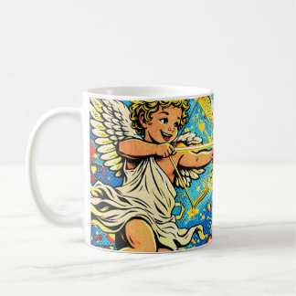 Pop Art of Two cupids playing Coffee Mug