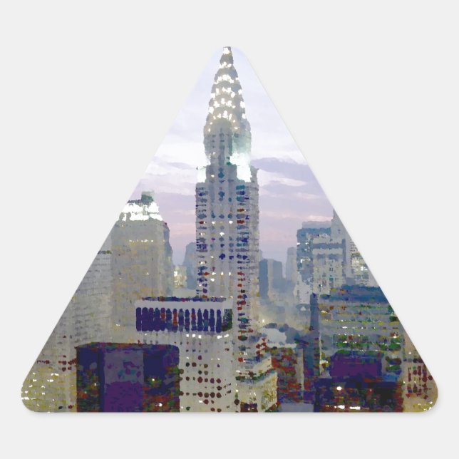 Pop Art Oil Paint Effect New York Triangle Sticker (Front)