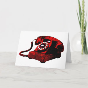 Pop Art Old Desk Telephone Box Card