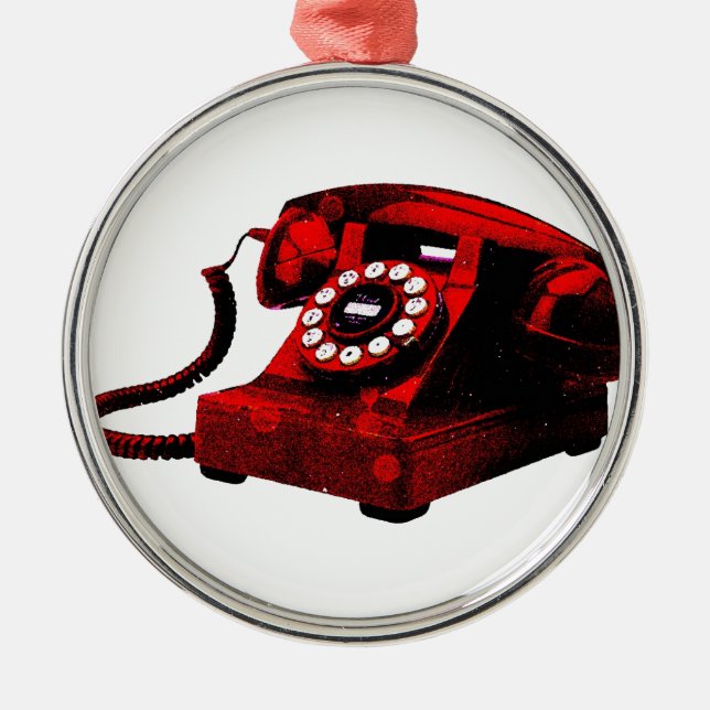 Pop Art Old Desk Telephone Box Ornament (Front)