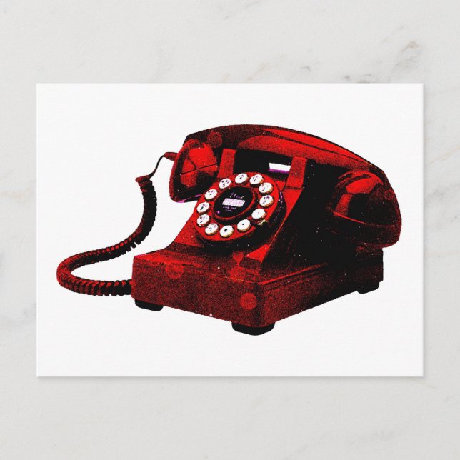 Pop Art Old Desk Telephone Box Postcard (Front)
