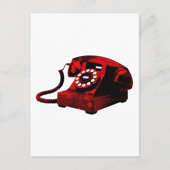 Pop Art Old Desk Telephone Box Postcard (Front)