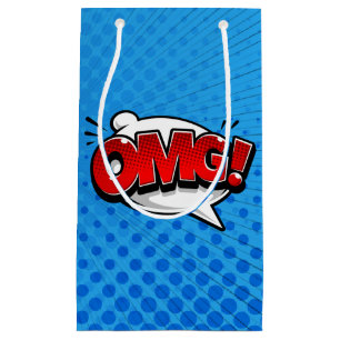 Pop Art OMG! on blue Small Gift Bag