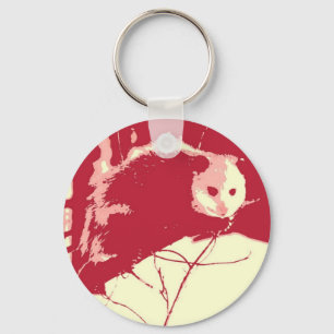 Pop Art Opossum Key Ring