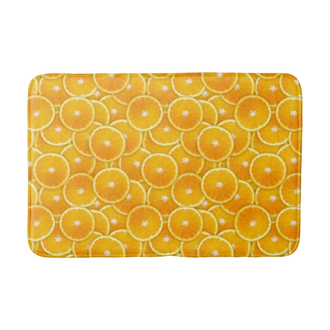 Pop Art Orange Slices Bath Mat (Front)