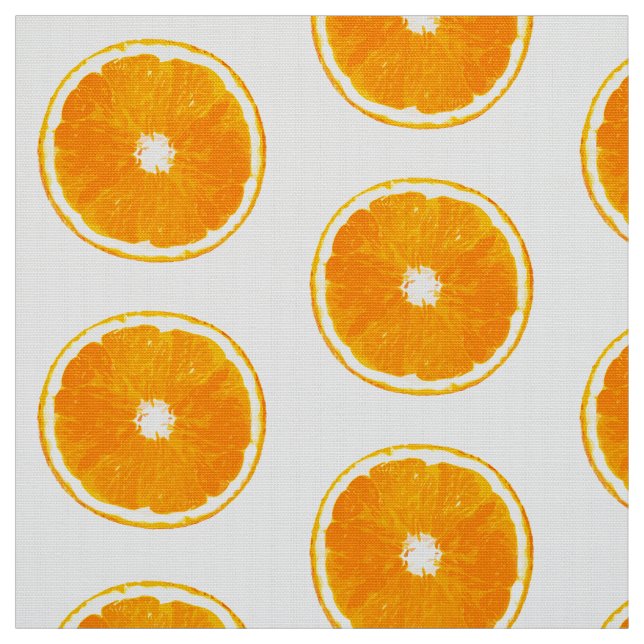 Pop Art Orange Slices - white background Fabric (Swatch)